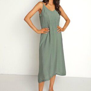 LACAUSA Alma Slip Dress in Seaweed